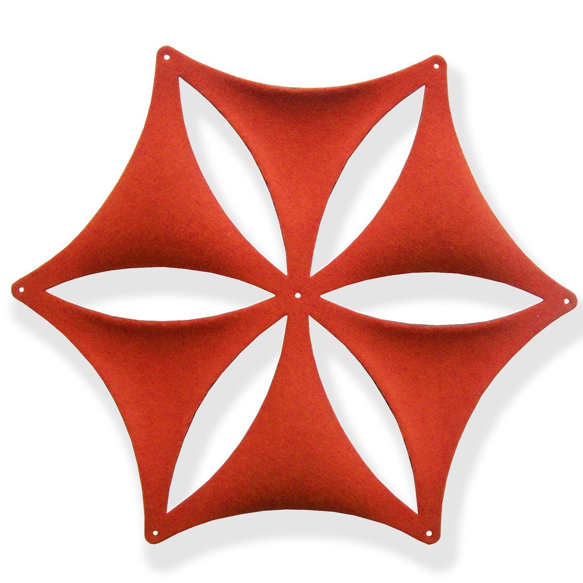 Módulo de celosía de PET rojo con forma de flor